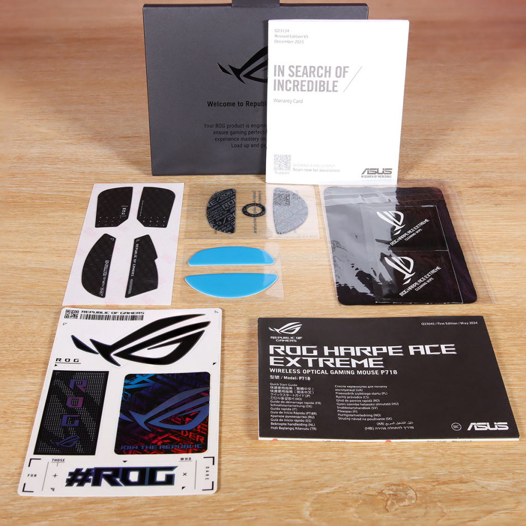 ASUS ROG HARPE ACE EXTREME contenu boite accessoires