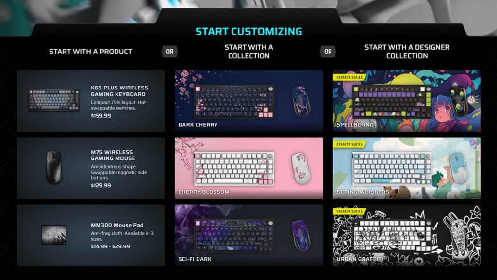 CORSAIR Custom Lab lance de superbes périphériques conçus par des artistes avec sa collection Artist Series 2 CORSAIR Custom Labs présentation