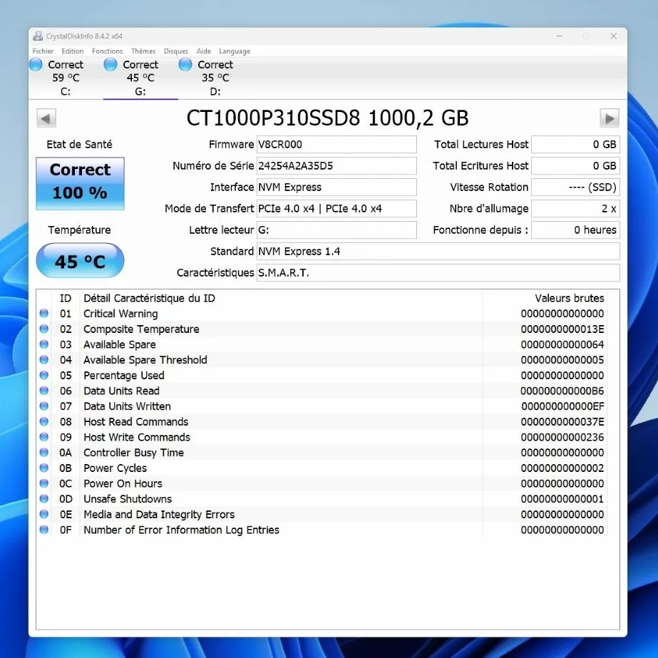 Crucial P310 1 to info