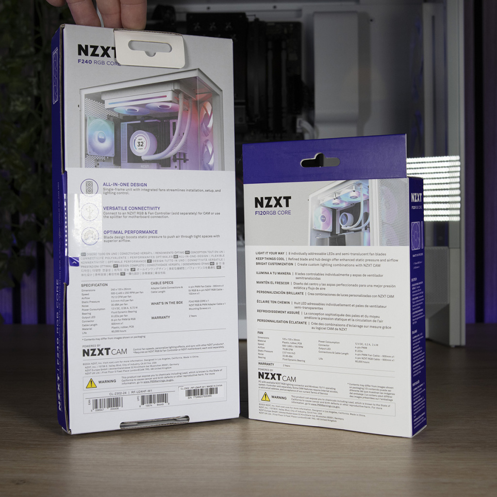 F120 et F240 RGB CORE emballage arrière