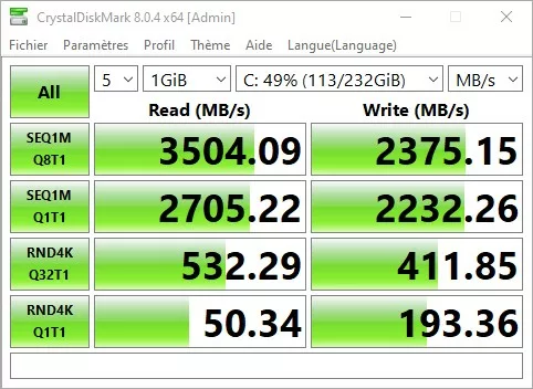 LYTEK VISION PRO ARGB test SSD
