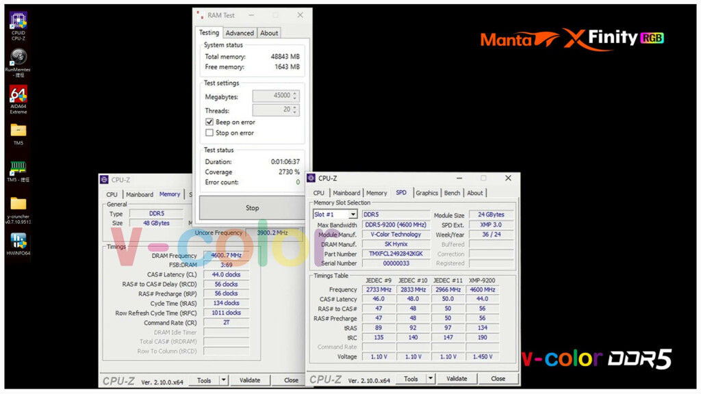 V-COLOR présente la première DDR5 RGB O CUDIMM au monde 4 V COLOR DDR5 RGB O CUDIMM resultats