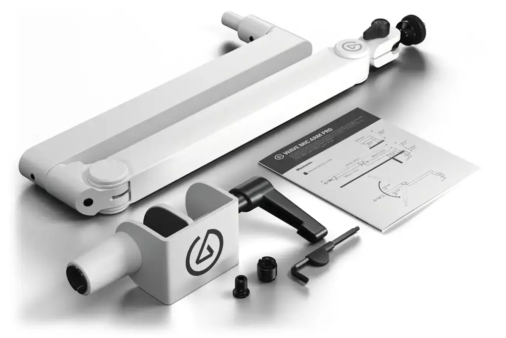 Elgato, nouveaux accessoires Wave Mic Arm Pro, Wave Desk Stand, et une mise à jour majeure de Wave Link 6 elgato wave mic arm pro bundle white