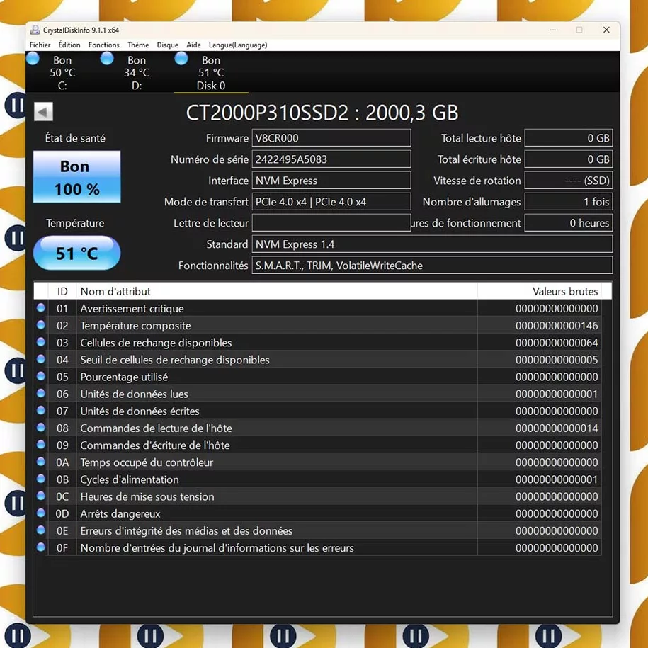 p310 2230 2 to crystal disk info