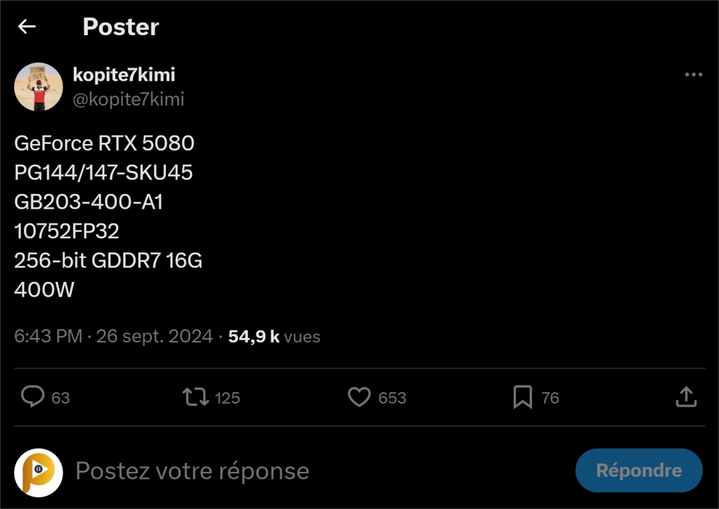 Spécifications des NVIDIA GeForce RTX 5090 et RTX 5080 : Une Nouvelle Séparation des Modèles 3 rtx 5080 specs