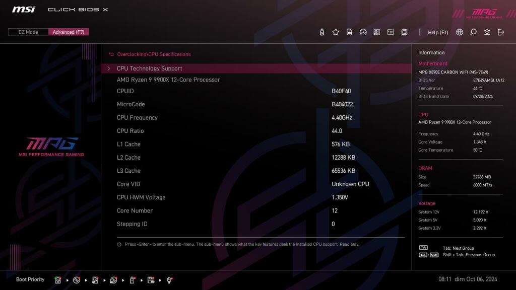 13 MSI CPU Specificatio [2024 10 06 08 11 04]