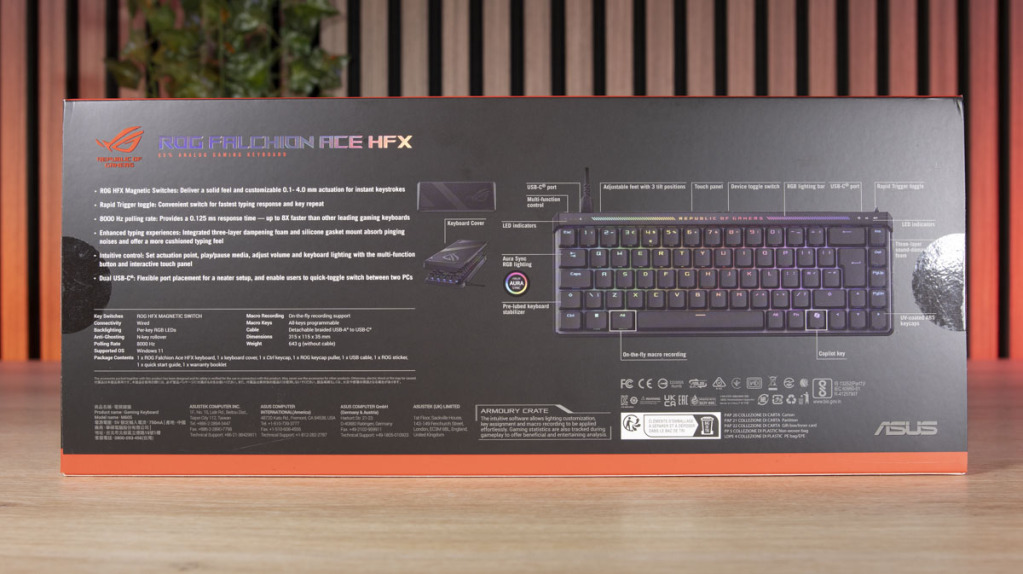 ASUS ROG Falchion ACE HFX emballage face arrière