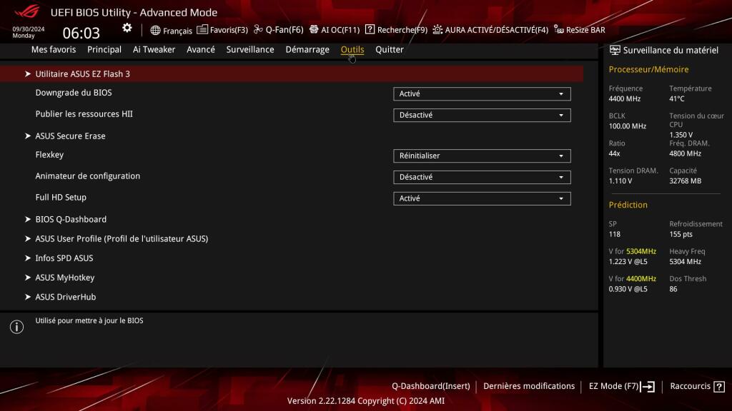 Bios ROG Strix X870E E 15