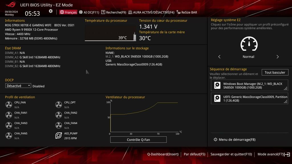 Bios ROG Strix x870e e gaming 5