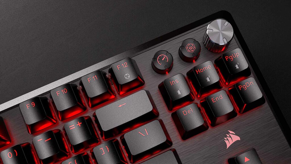 CORSAIR K70 Core TKL : un clavier avec switches MLX améliorés et amortissement du son 6 CORSAIR K70 Core TKL molette