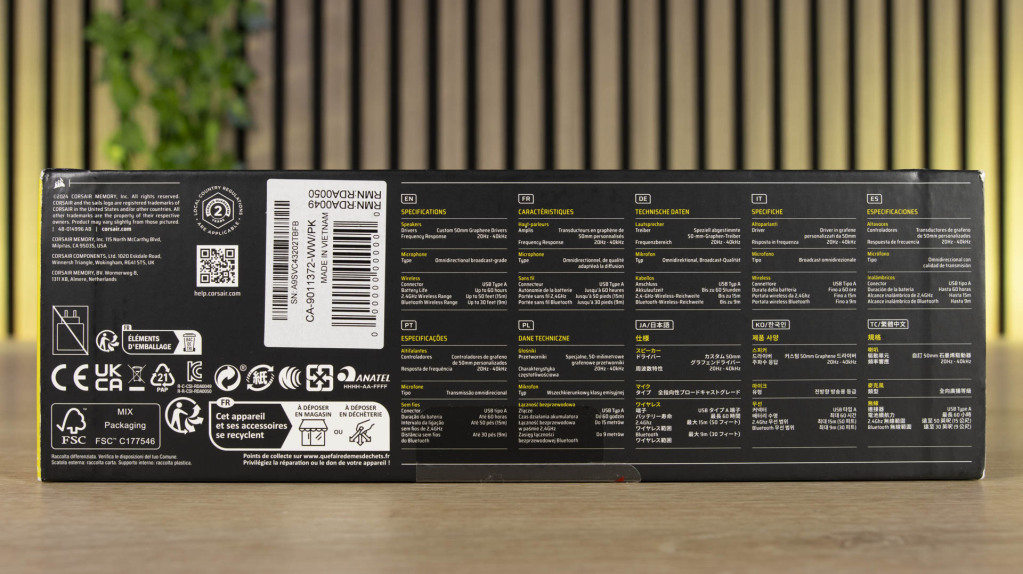 CORSAIR VIRTUOSO MAX dessous emballage