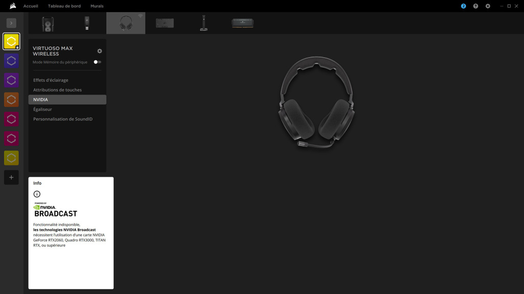 CORSAIR VIRTUOSO MAX nvidia broadcast