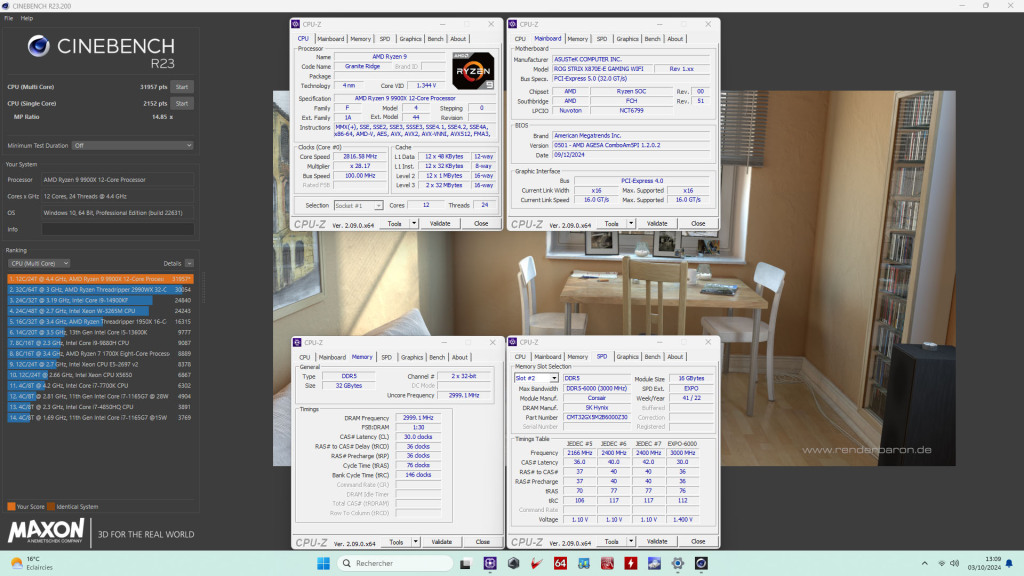 Test asus rog strix x870e e gaming wifi ssd pcie 5 cinebench r 23