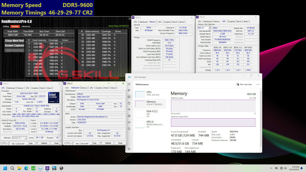 G.SKILL lance la série Trident Z5 CK DDR5 CU-DIMM 8 Trident Z5 CK DDR5 CU DIMM 2 test