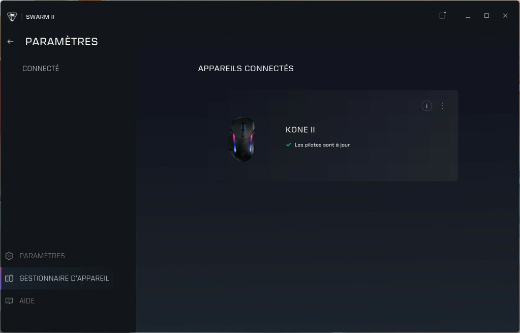 Turtle Beach Kone II gestionnaire appareil