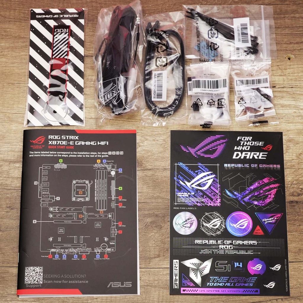 asus rog strix x870e e gaming wifi Unboxing Bundle