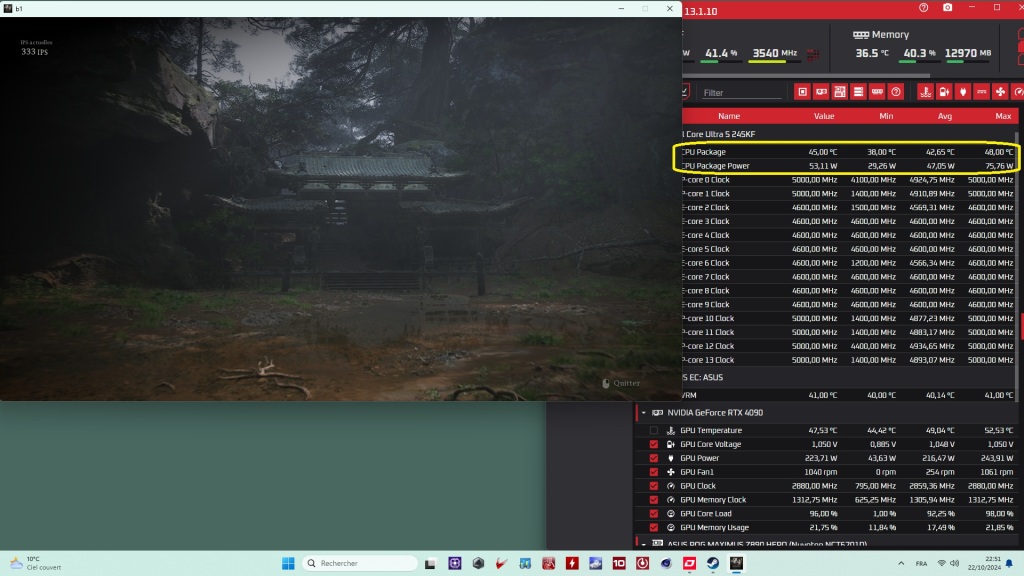 core ultra 5 245K conso gaming