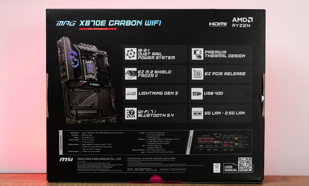 msi mpg x870e carbon wifi unboxing 02