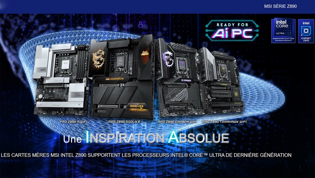 MSI Z890 : Les nouvelles cartes mères pour Intel Ultra 200S sont annoncées 2 msi z890