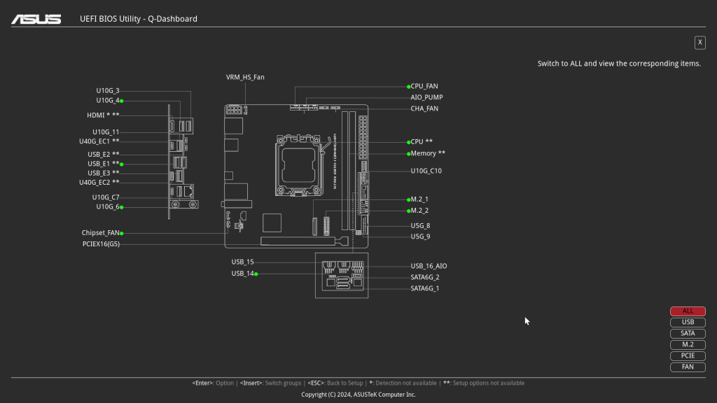 rog strix x870 i bios q dashboard