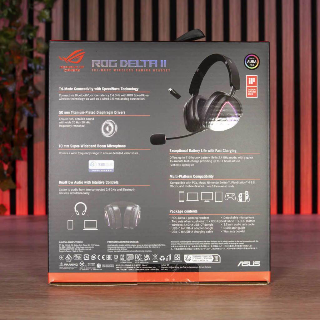 ASUS ROG DELTA II emballage face arrière