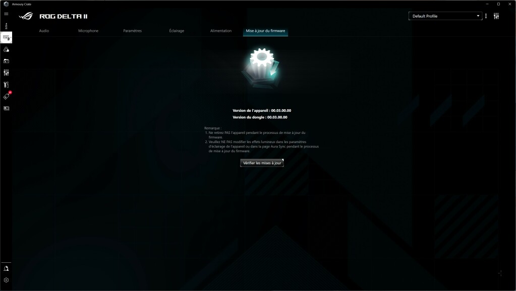 ASUS ROG DELTA II logiciel firmware