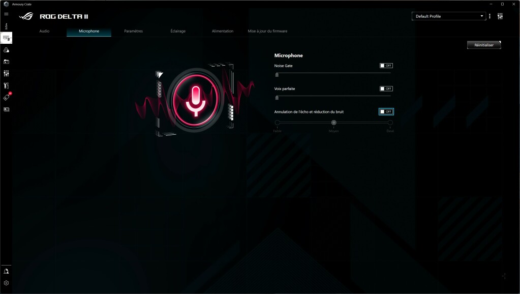 ASUS ROG DELTA II logiciel micro