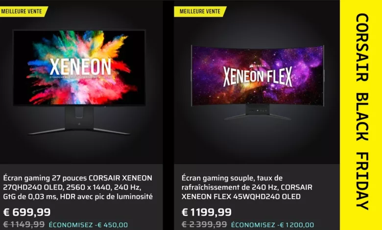Écrans OLED Corsair Black Friday 2024 : Des Offres Immanquables sur le Haut de Gamme 1 Corsair Black Friday ECRANS OLED