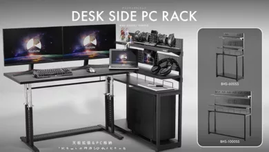 Pas envie que votre PC soit sur votre bureau (ni par terre) ? Voici le Desk Side PC Rack 11 Desk Side PC Rack Couv