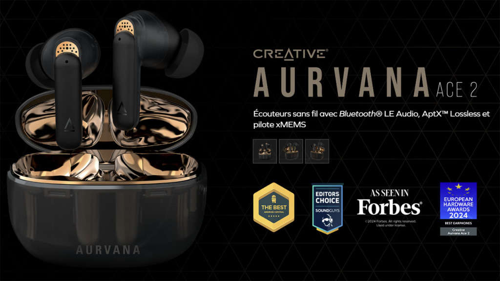 Black Friday Creative : Des offres avec des remises jusqu'à 50 % 2 Écouteurs sans fil Creative Aurvana Ace 2