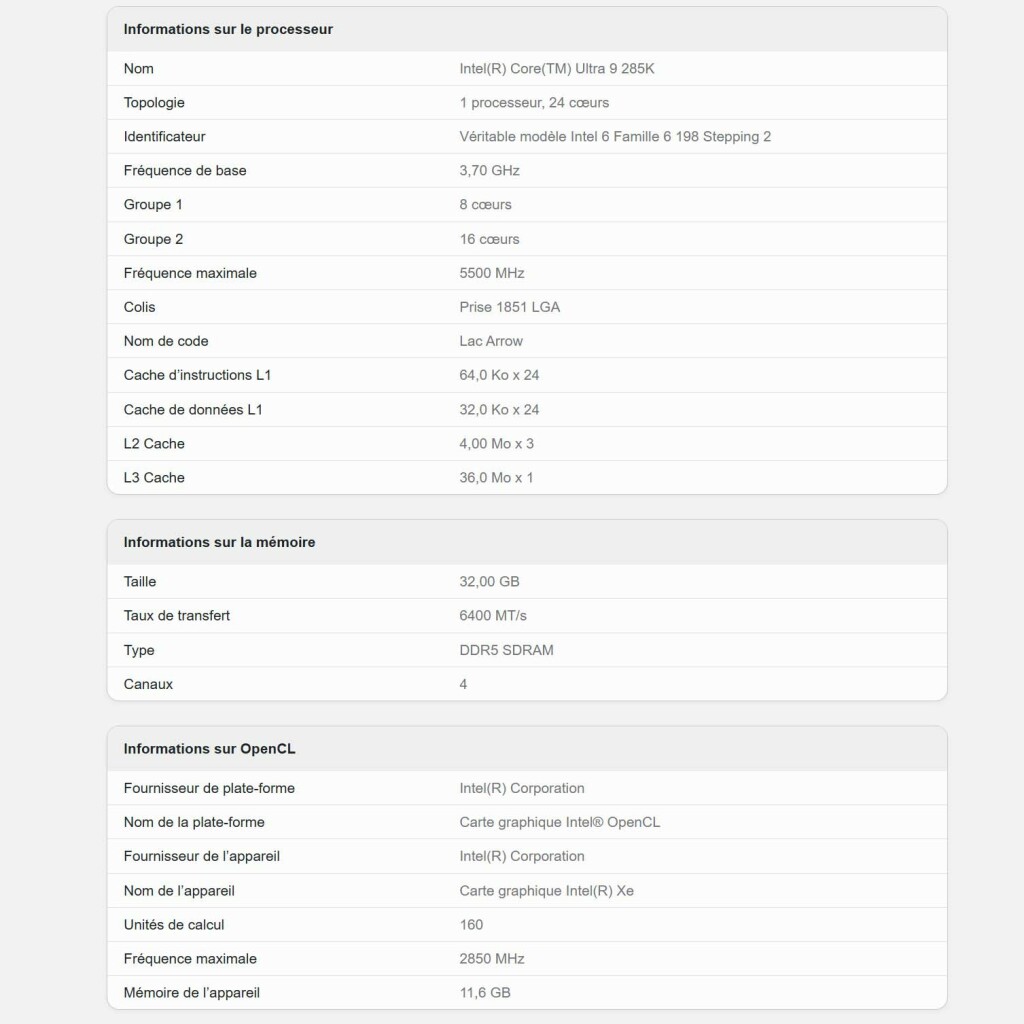 Premier benchmark pour la Intel ARC B580 3 Intel Arc B580 geekbench 2