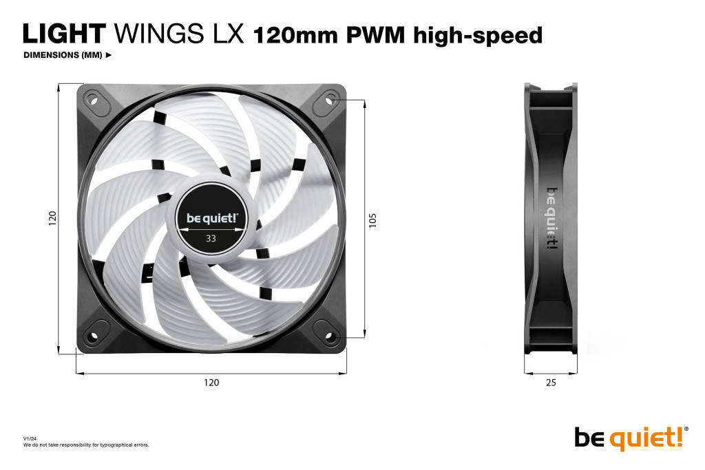 Light Wings LX 120mm PWM high speed dimension sheet