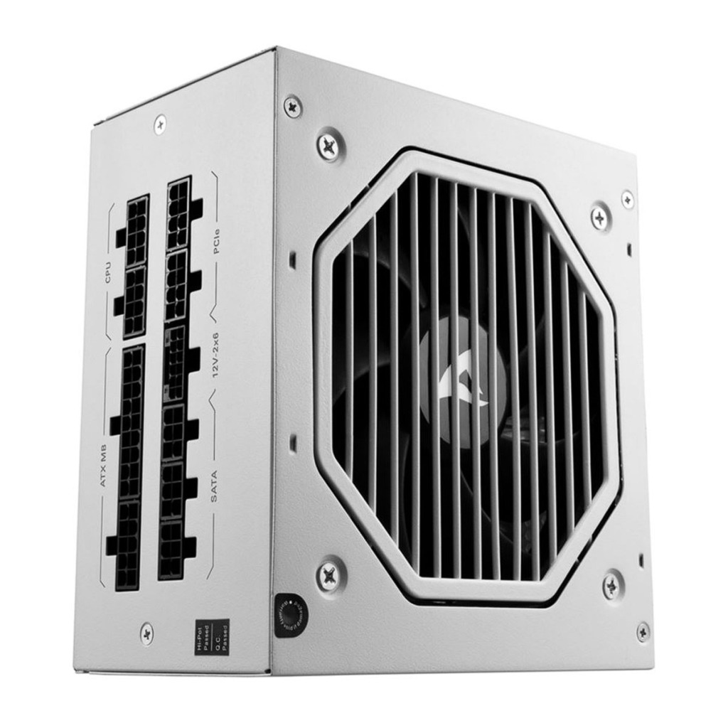 Sharkoon Rebel P20 white : alimentation ATX 3.1 certifiée Cybenetics Gold et Platine 2 Sharkoon Rebel P20 face