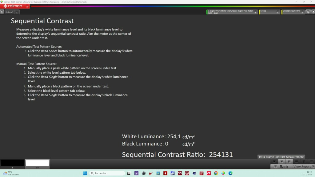 XENEON 34WQHD240 C QD OLED max luminosité