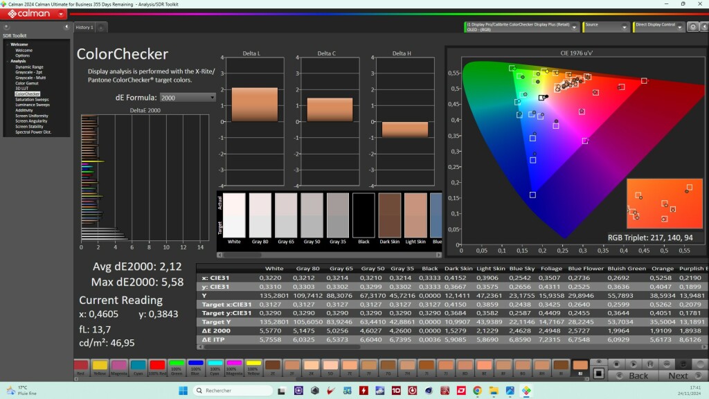 XENEON 34WQHD240 C QD OLED pécision couleurs mode sRGB
