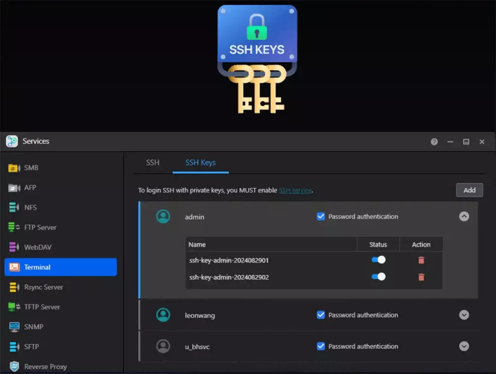 ASUSTOR ADM 5.0, nouvel OS mais pas pour tout le monde 3 asustor adm 5 0 ssh keys