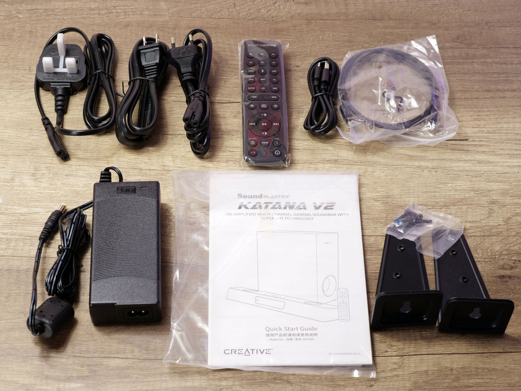 barre sone creative sound blaster katana v2 unboxing bundle