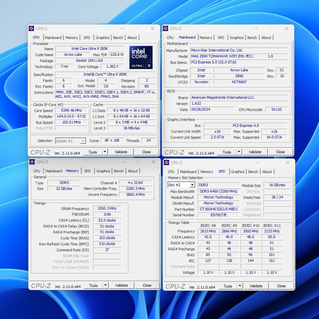 crucial ddr5 6400 cudimm cpu z
