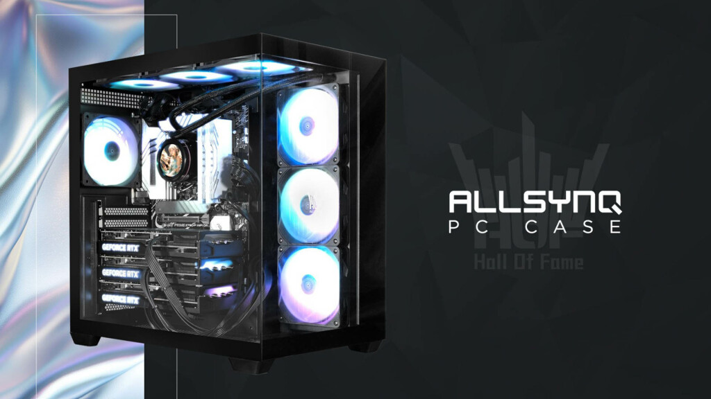 GALAX HOF ALLSYNQ : un boîtier moyen tour ATX type aquarium compatible cartes mères à connecteurs arrière 2 GALAX HOF ALLSYNQ Couv