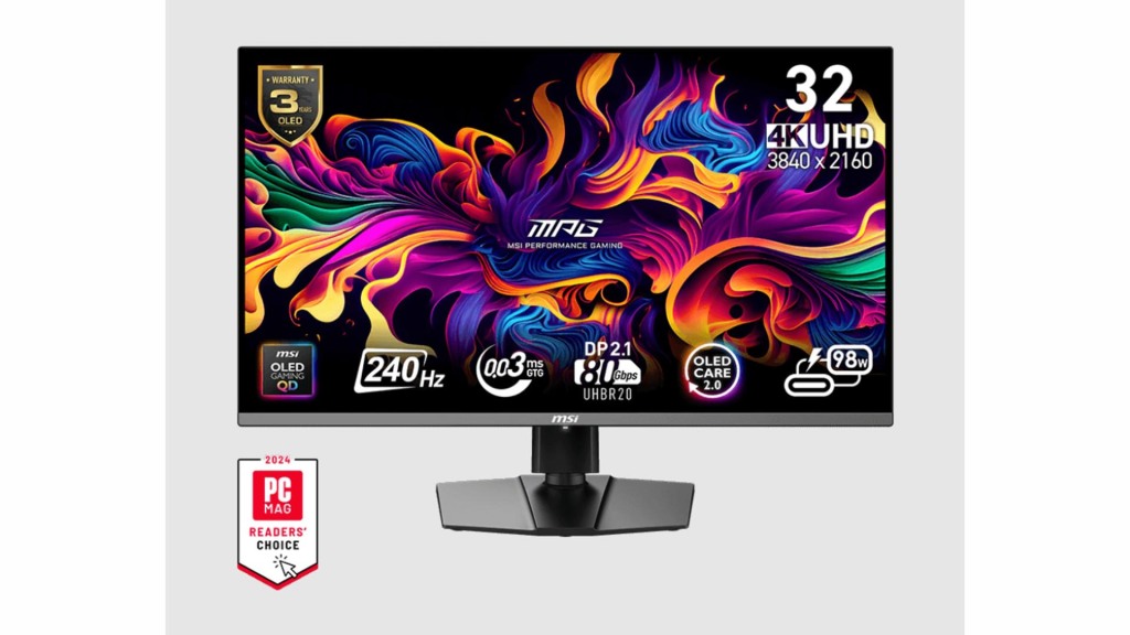 MSI MPG 322URX : lancement du moniteur de jeu QD-OLED 4K de 32 pouces avec DisplayPort 2.1a 2 MSI moniteur de jeu QD OLED face