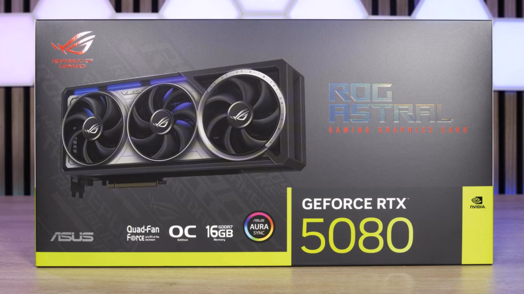 ASUS ROG Astral RTX 5080 OC emballage face avant