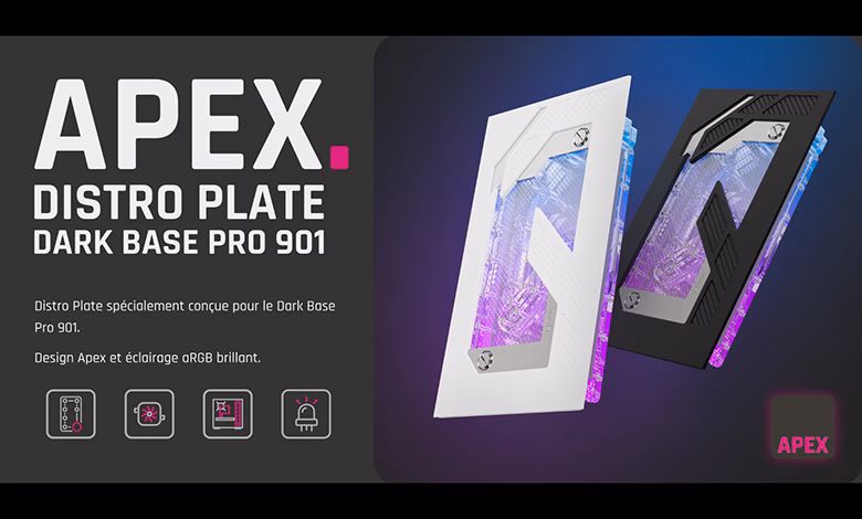 Alphacool présente l'Apex Distro Plate pour le boîtier Dark Base Pro 901 1 Alphacool Apex Distro Plate Couv