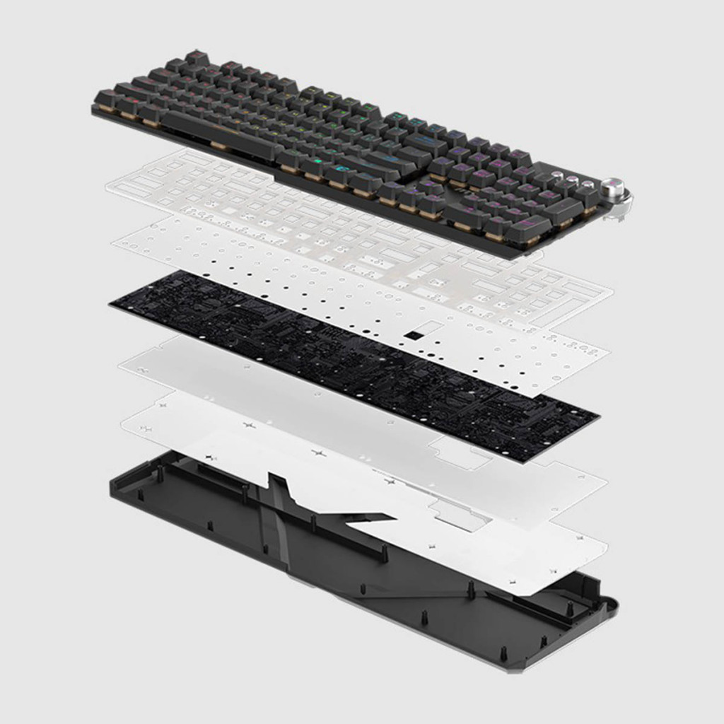 MSI dévoile le STRIKE 600 : le clavier mécanique silencieux ultime pour les joueurs et les professionnels 5 Clavier mécanique MSI STRIKE 600 isolation