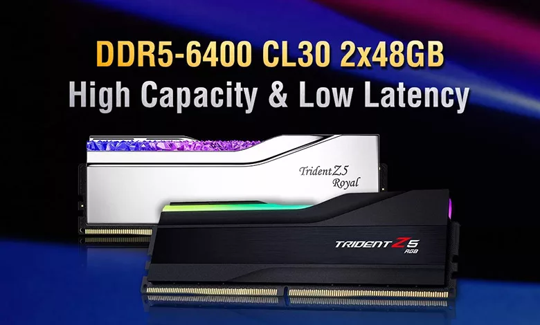 G.SKILL annonce la spécification du kit de mémoire DDR5-6400 CL30 96 Go (2x48 Go) à faible latence et grande capacité 1 DDR5 6400 CL30 Couv