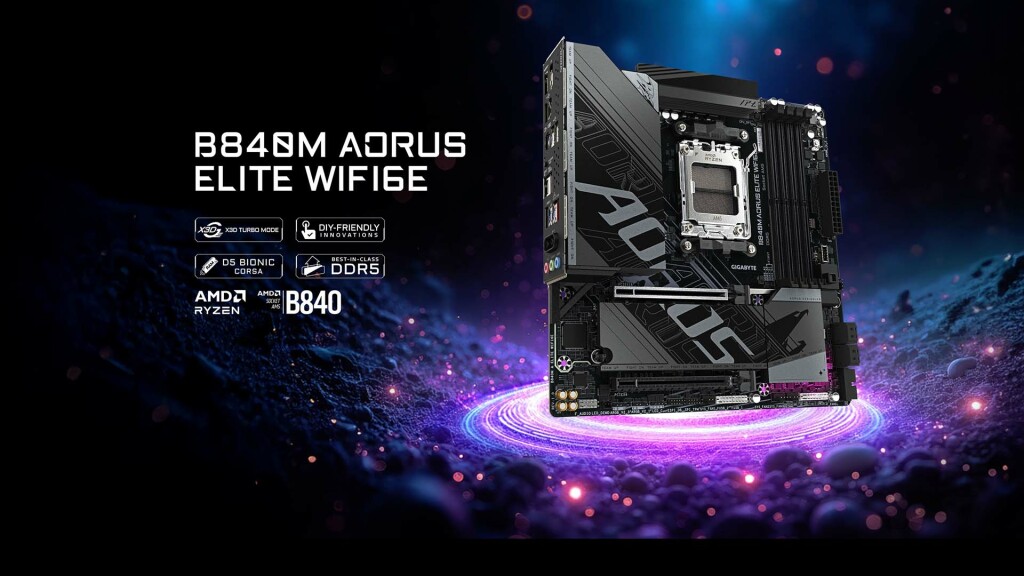 Les cartes mères GIGABYTE B850 / B840 révolutionnaires redéfinissent les performances 2 GIGABYTE B840 AORUS Elite