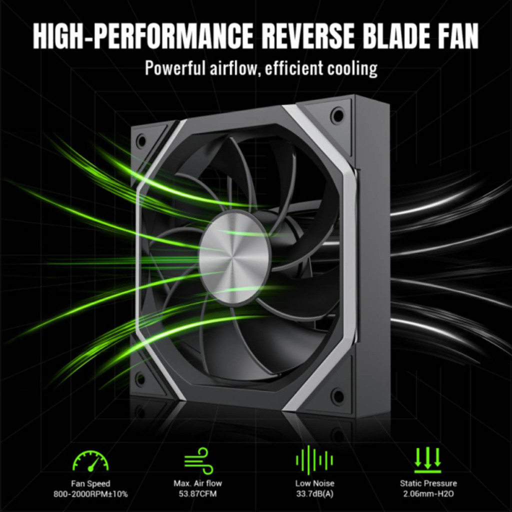 Ventilateurs GameMax FN12A-N2 : un refroidissement performant et un design ARGB éclatant 5 GameMax FN12A N2 reverse