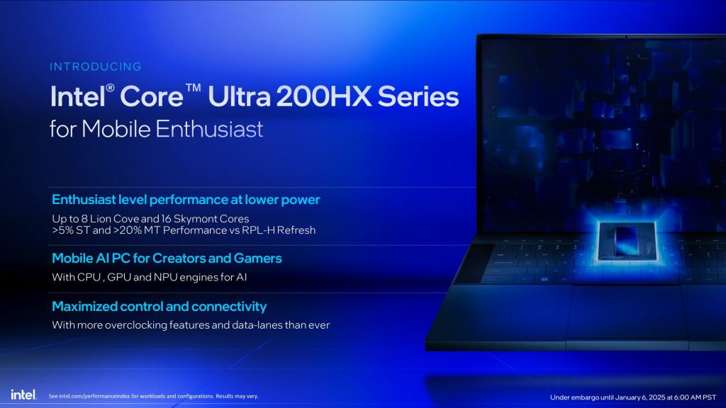 Processeurs Intel Core Ultra 200HX et Core Ultra 200H : la révolution des ordinateurs portables haut de gamme 3 Intel Core Ultra 200HX 01