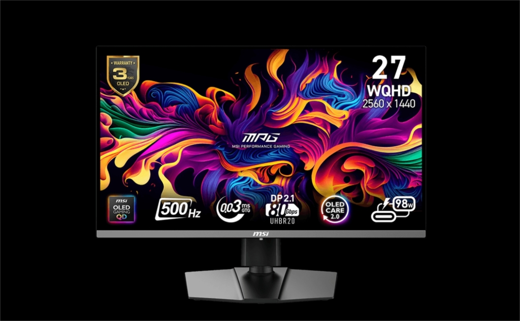 Moniteurs MSI CES 2025 : OLED, Mini-LED et Gaming à 600 Hz 2 MPG 272QR QD OLED X50 500 mhz