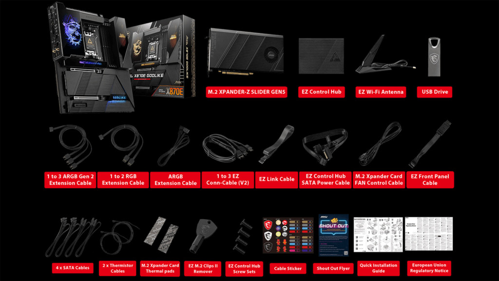 MSI MEG X870E GODLIKE bundle list