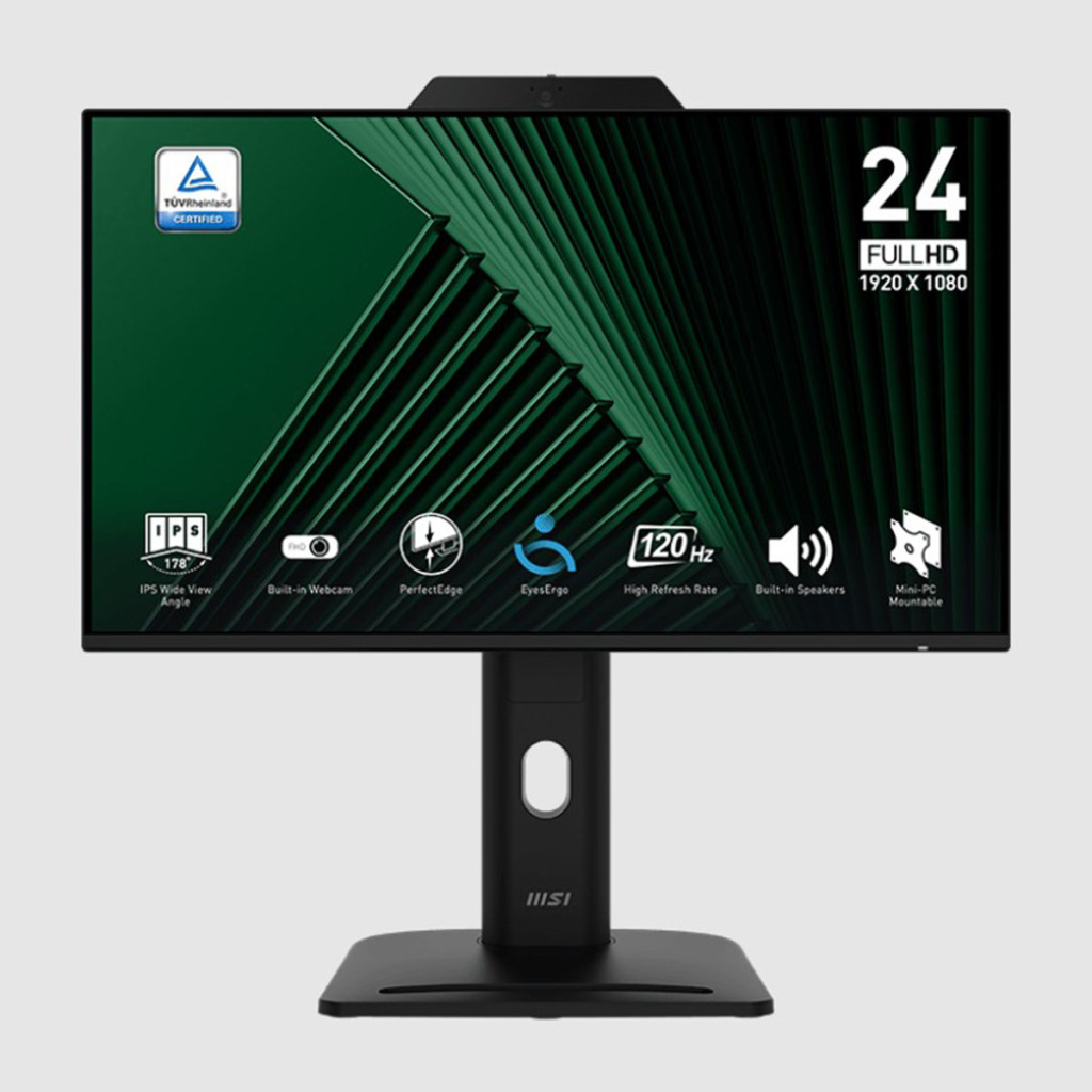 MSI lance les moniteurs PRO MP242PMG et MP272PMG : taux de rafraîchissement 120 Hz et design ergonomique 3 MSI PRO MP242PMG face
